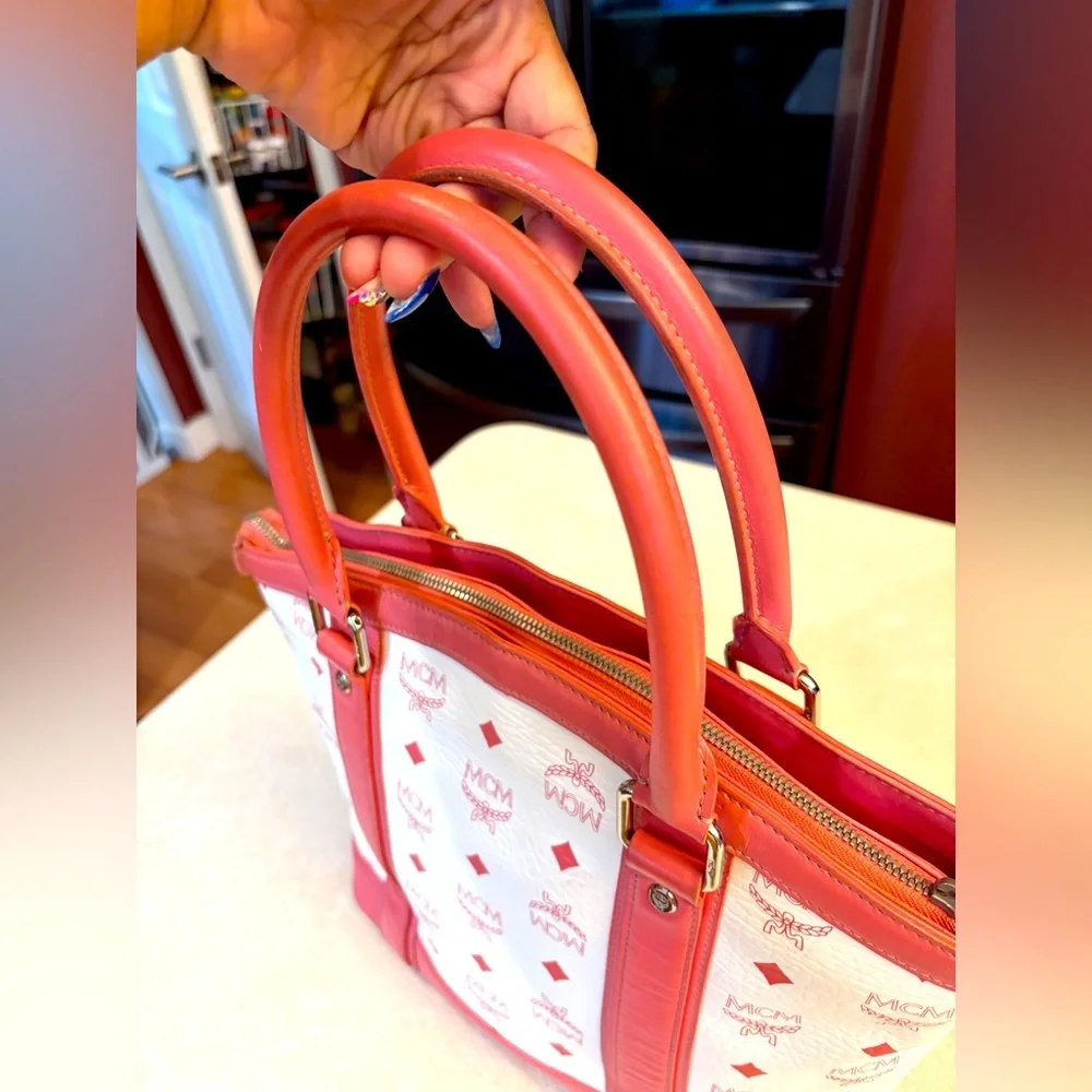 MCM Princess White & Pink Tote Bag, EUC